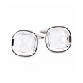 Rhodium Crystal Cufflinks