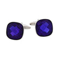 Amethyst Cut Crystal Square Cufflinks