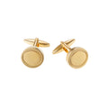 Brushed & Polished Gold Plated Oval Cufflinks