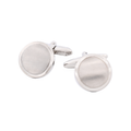 Rhodium Plated Polished Trim Cufflinks