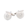 Rhodium Plated Crystal Cufflinks