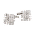 Brushed Rhodium Tyre Tread Cufflinks