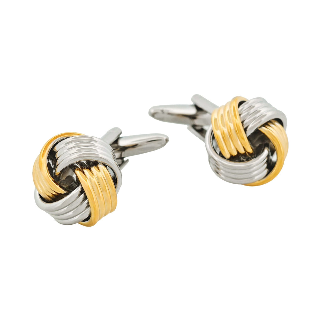 Rh & Gold Plated Knot Cufflinks 242-11