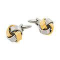 Rh & Gold Plated Knot Cufflinks 242-11