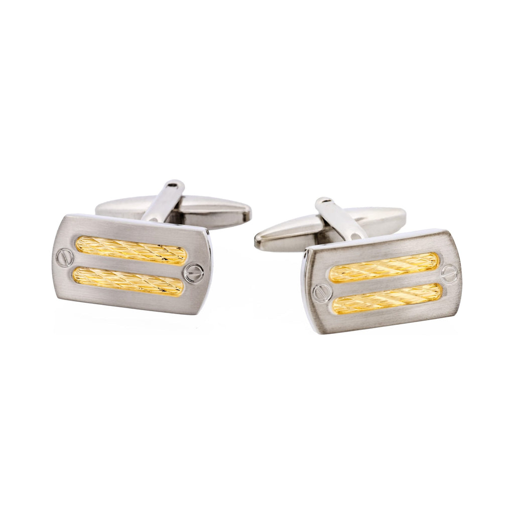 Rhodium & Gold Plated Cable Cufflinks