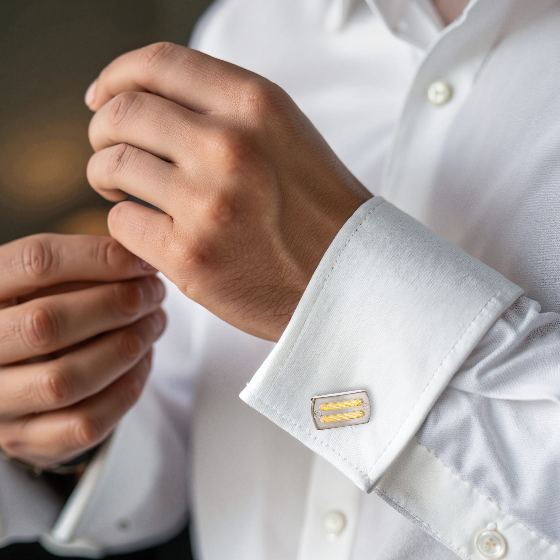 Rhodium & Gold Plated Cable Cufflinks