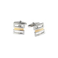 Rhodium & Gold Plated Cable Wire Cufflinks