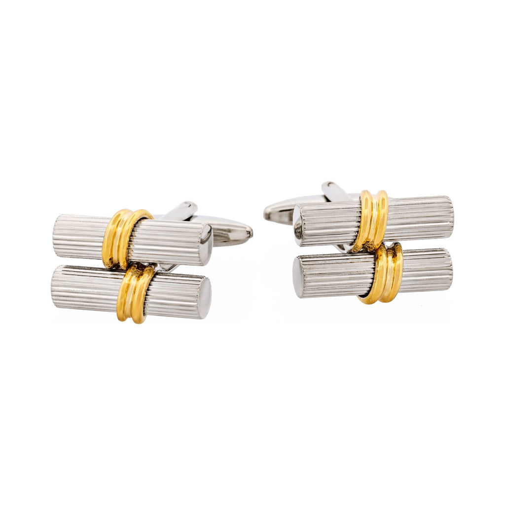 Rhodium & Gold Plated Scroll Cufflinks