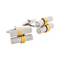 Rhodium & Gold Plated Scroll Cufflinks