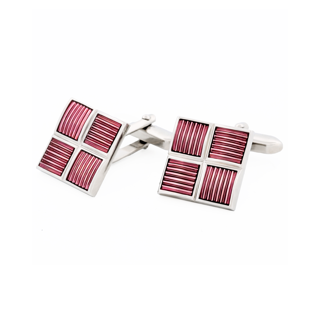 Pink Enamel Cufflinks