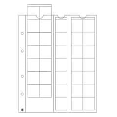 OPTIMA Coin Sheets for 35 coins up to 27mm diameter, clear