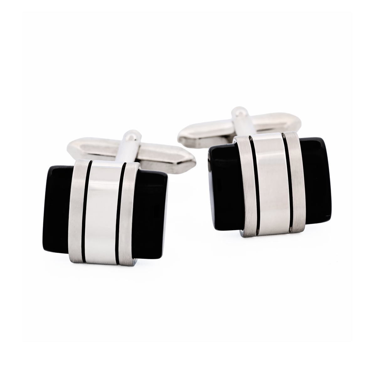 Rhodium Onyx Cufflinks