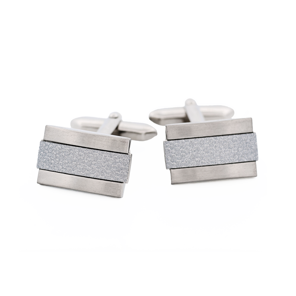 Rhodium Weave Cufflinks