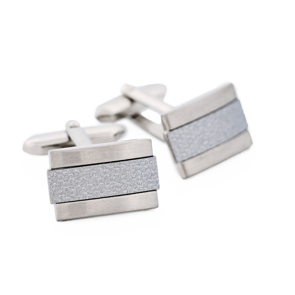 Rhodium Weave Cufflinks