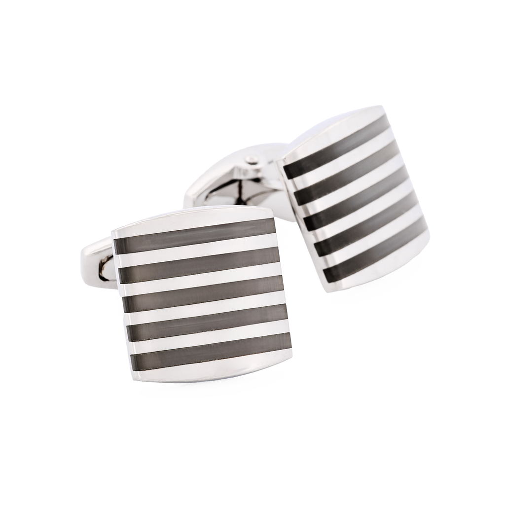 White Striped Cat's Eye Cufflinks