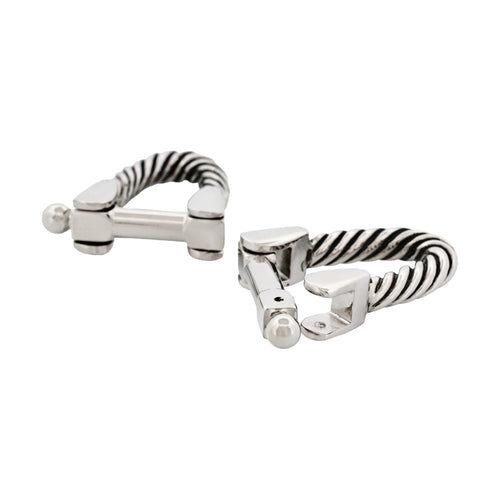 Antique Rhodium Wrap Around Cufflinks