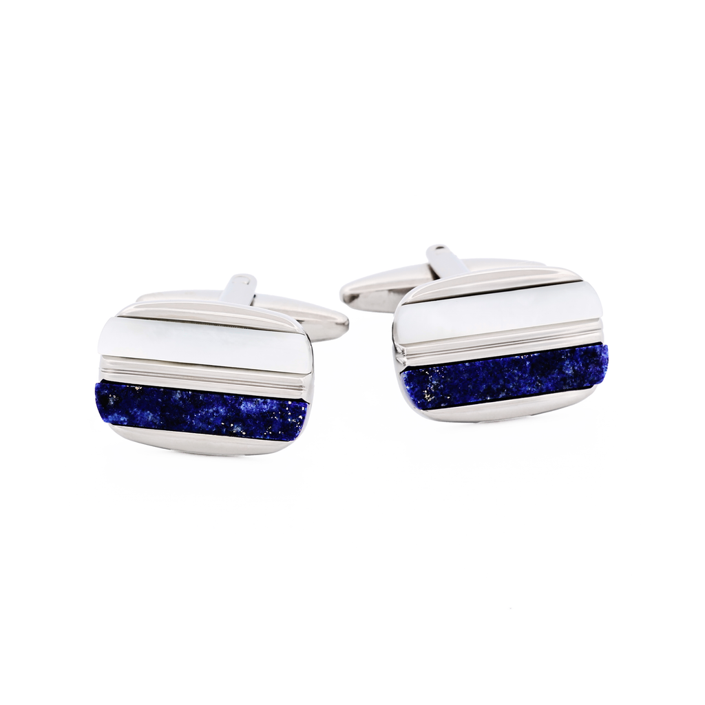 Mother Of Pearl Lapis Lazuli Cufflinks