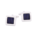 Rhodium & Blue Resin Cufflinks