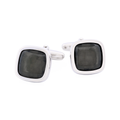 Rhodium Cufflinks Carbon Fibre