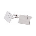 Rhodium Plated Diamond Cut Striped Cufflinks