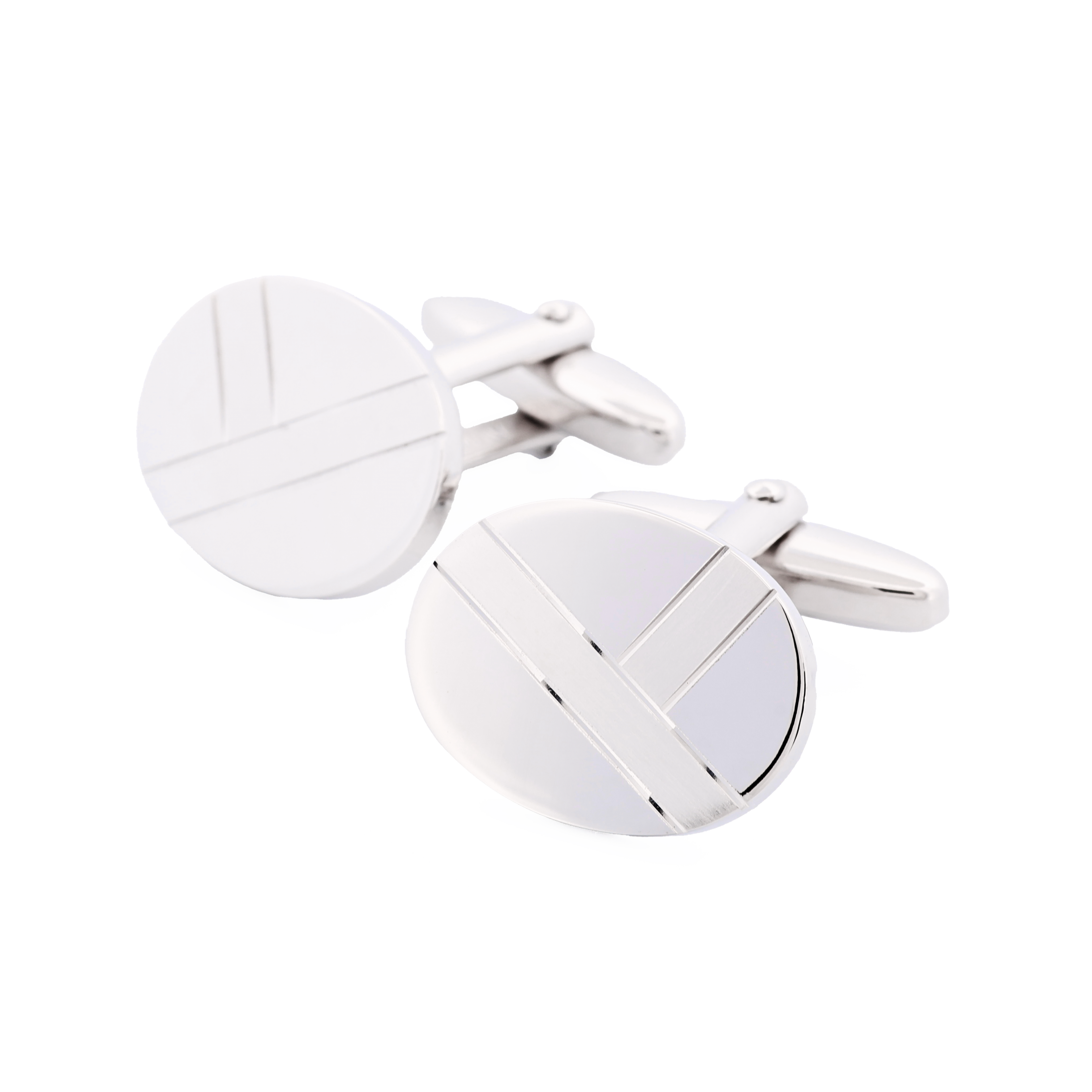Rhodium Diamonte Cufflinks