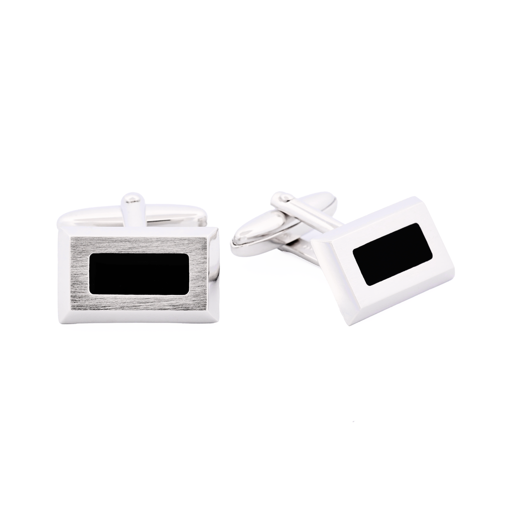 Rhodium Lack Schwarz Cufflinks