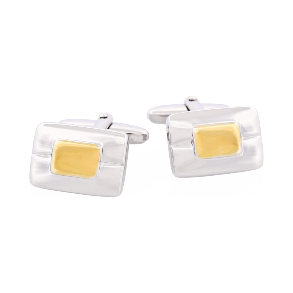 Rhodium & Gold Centre Plated Cufflinks