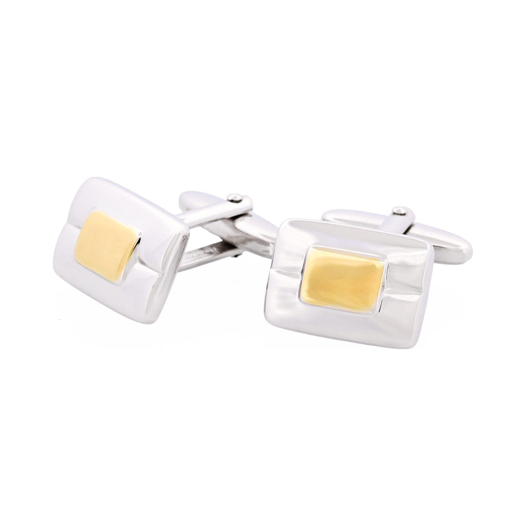 Rhodium & Gold Centre Plated Cufflinks
