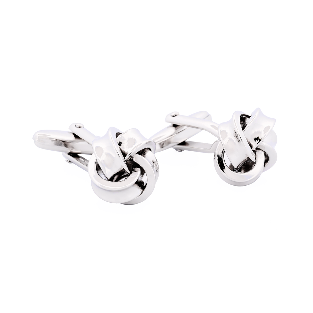 Rhodium Plated Knot Cufflinks