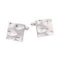 Rhodium Plated Moon Crater Cufflinks
