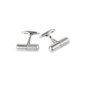 Rhodium plated Pill shape Cufflinks