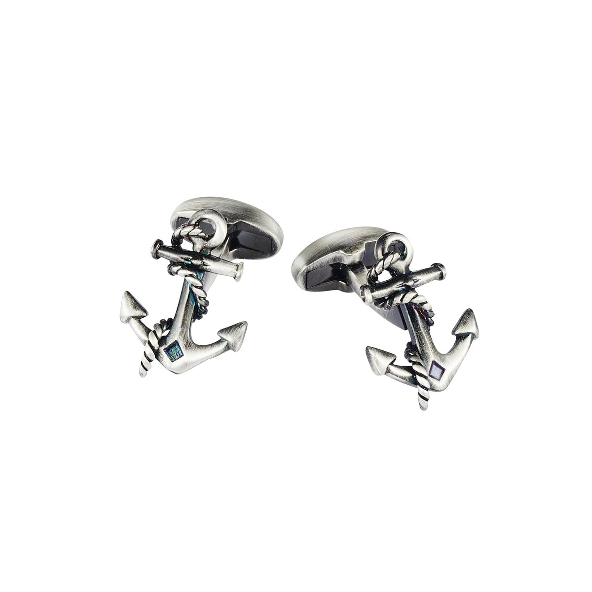 Antique Rhodium Plated Anchor Cufflinks