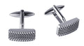 Stainless Steel & Black Enamel Ion Plated Tyre Tread Cufflinks