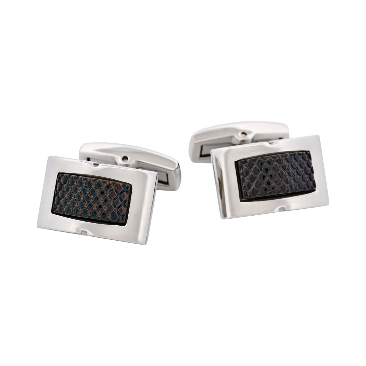 Stainless SteelIon Plated Black Patterned Cufflinks