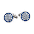 Stainless Steel & Blue Enamel Round Cufflinks