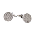 Stainless Steel & Basket Weave Round Cufflinks