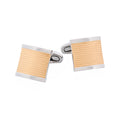 Stainless Steel &Ion Plated Matt Striped Cufflinks