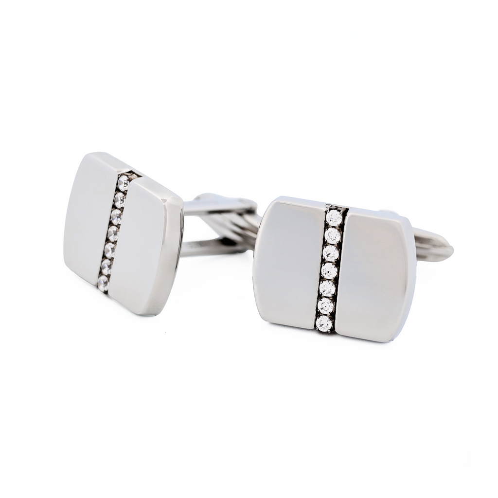 Stainless Steel Cubic Zirconia Cufflinks Cufflinks