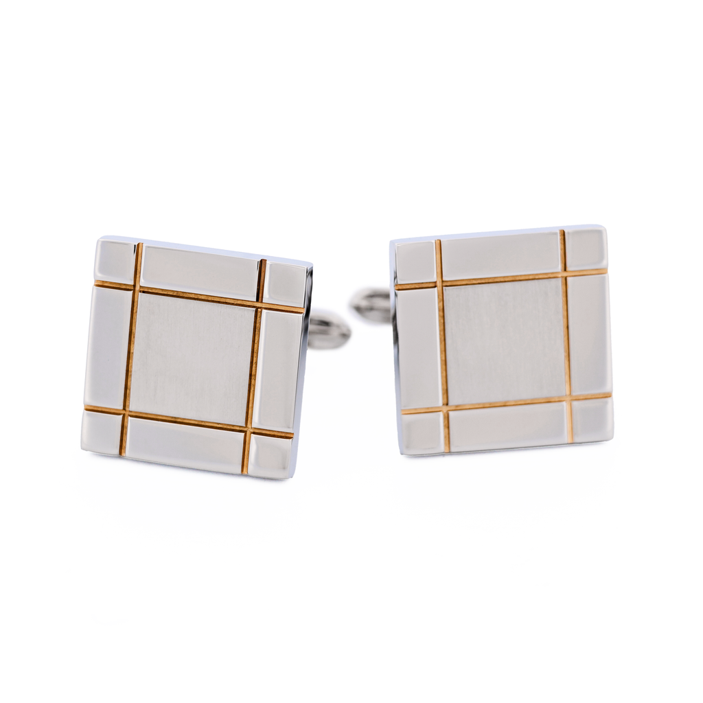 Stainless Steel Gold Plated Cufflinks Cufflinks