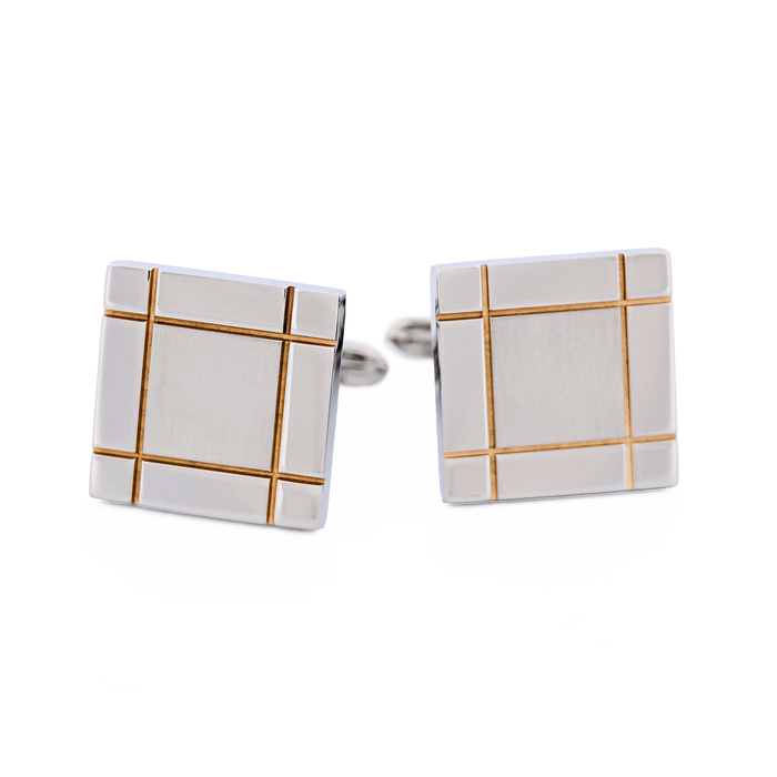 Stainless Steel Gold Plated Cufflinks Cufflinks