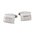 Brushed & Polished Self Striped Stainless Steel Cufflinks