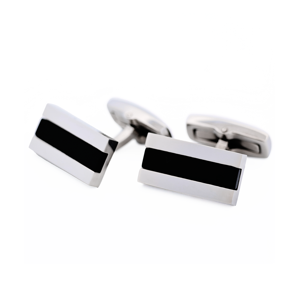 Stainless Steel Onyx Cufflinks