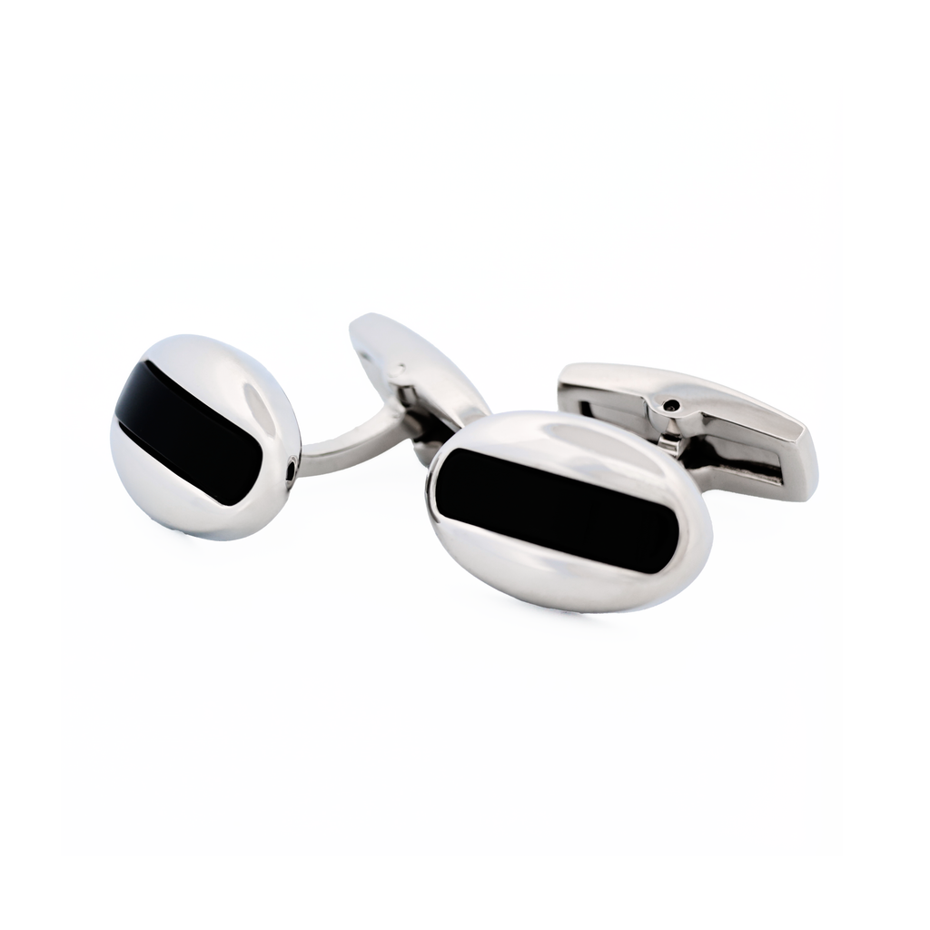 Stainless Steel Onyx Cufflinks