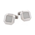 Polished Octagonal Stainless Steel & Silver Fibreglass Cufflinks