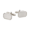 Polished Sterling Silver Octogon Cufflinks with Engine Turn line border