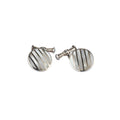 Sterling Silver & Mop Round T-Bar Chain Cufflinks