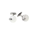 Sterling Silver & Mop Round Cufflinks