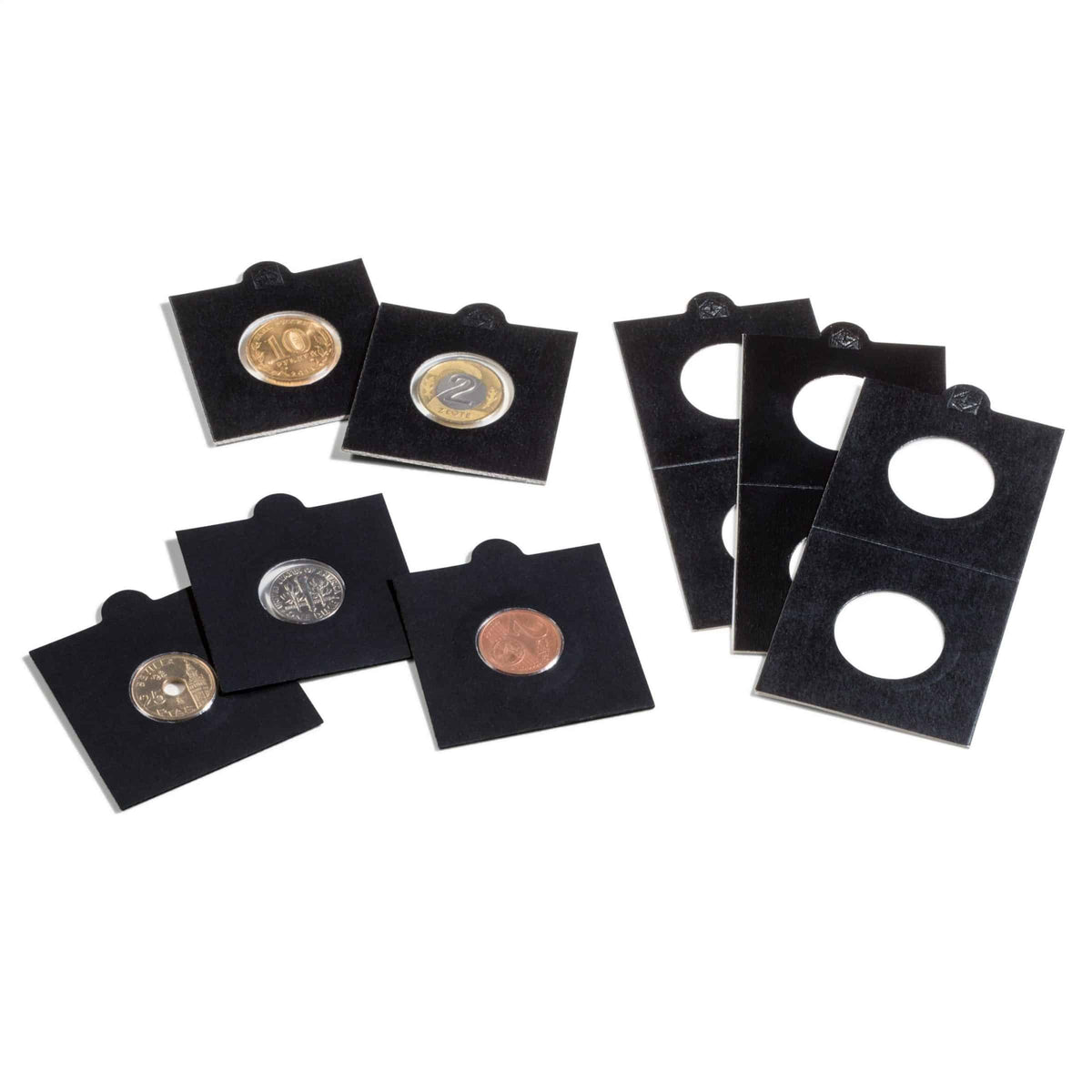 MATRIX coin holders, black, inside diameter 32,5mm, self-adhesive, pack of 100