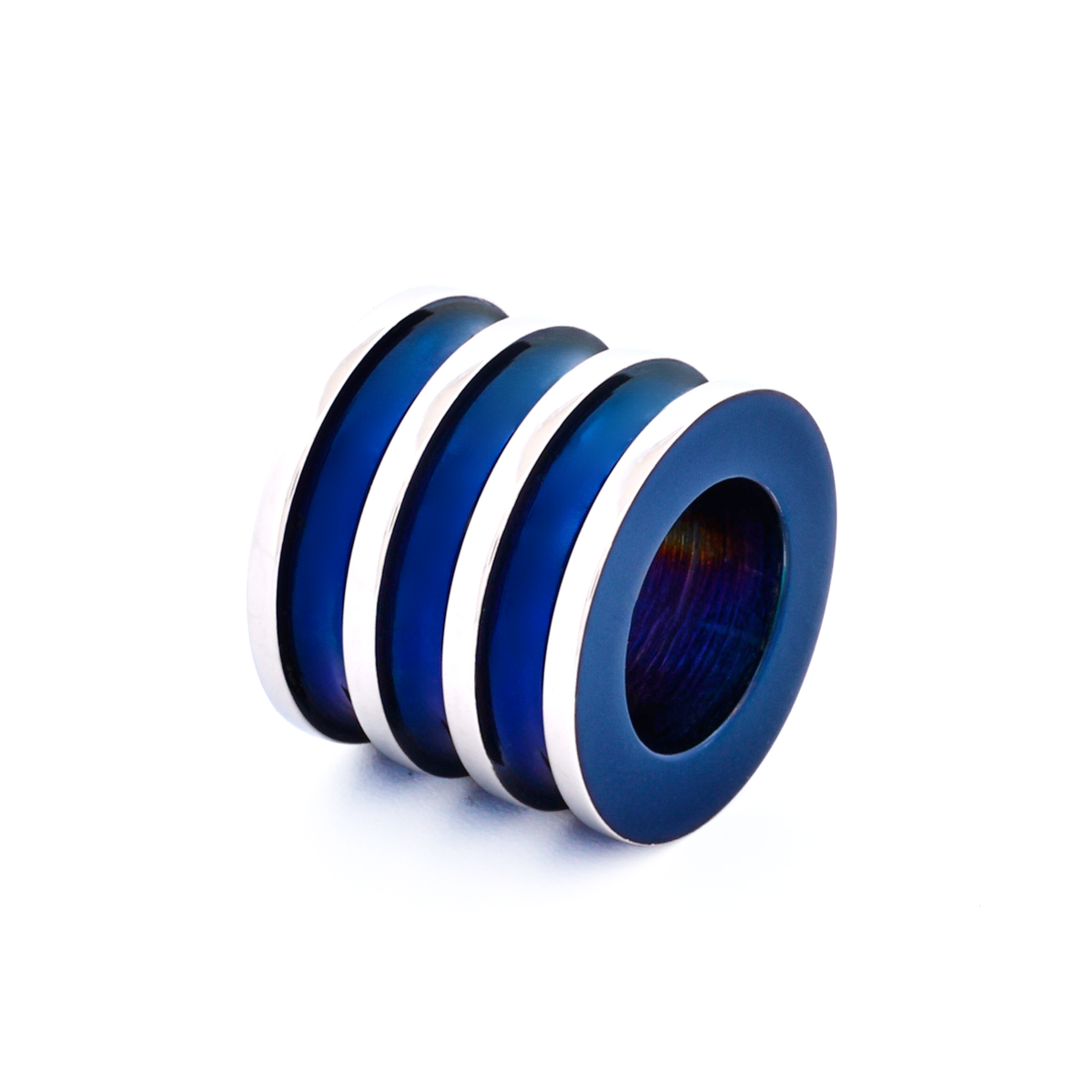 Steel Ion Plated Blue Bead