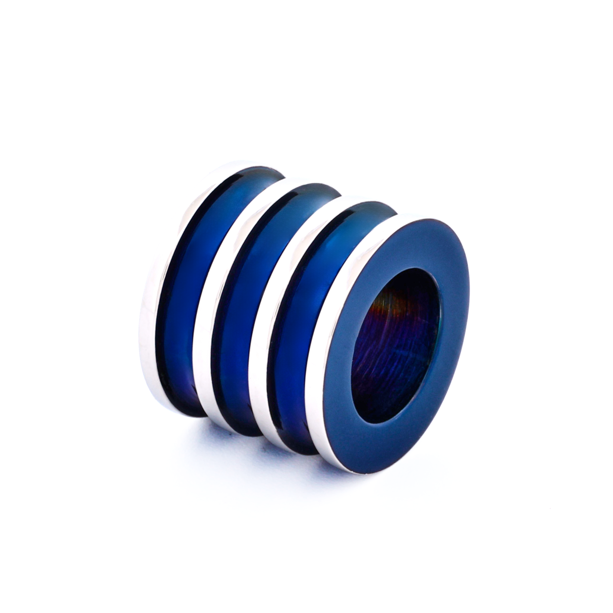 Steel Ion Plated Blue Bead